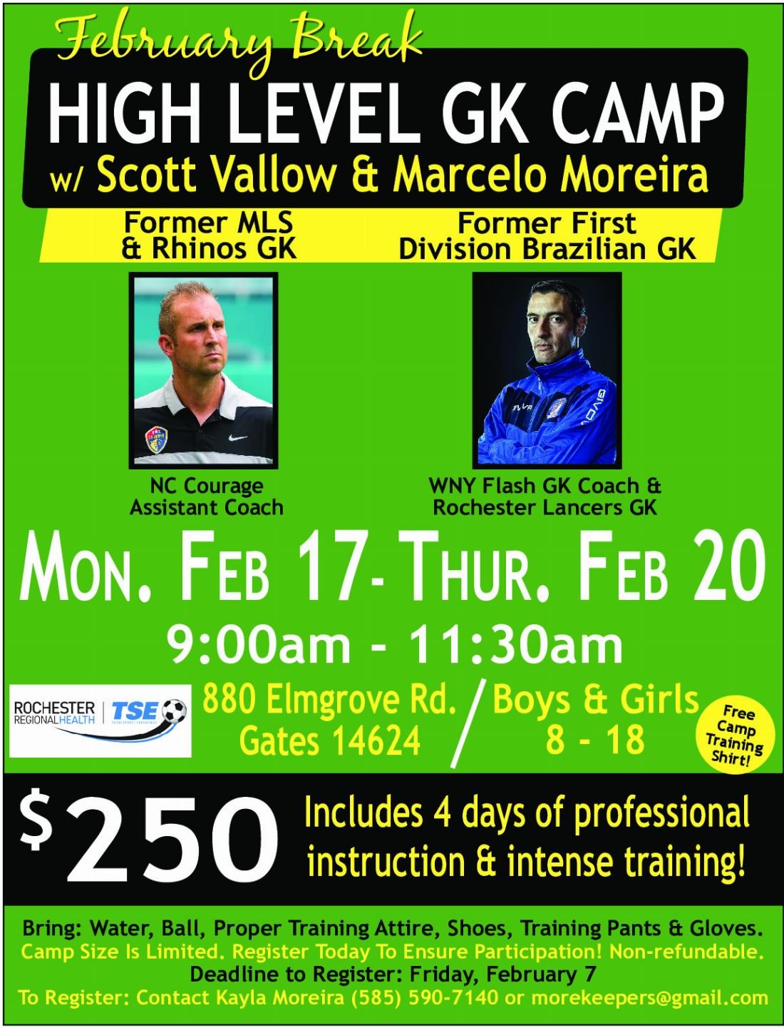 High level goalkeeper development program flyer